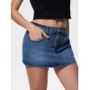 EMMIOL Women Denim Skort Skirt Stretchy Mid Waist Y2K Sexy Mini Skirts Dressy Casual Jean Skorts(Dark Blue)