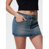 EMMIOL Women Denim Skort Skirt Stretchy Mid Waist Y2K Sexy Mini Skirts Dressy Casual Jean Skorts(Retro Blue)