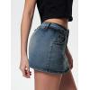 EMMIOL Women Denim Skort Skirt Stretchy Mid Waist Y2K Sexy Mini Skirts Dressy Casual Jean Skorts(Retro Blue)