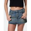 EMMIOL Women Denim Skort Skirt Stretchy Mid Waist Y2K Sexy Mini Skirts Dressy Casual Jean Skorts(Retro Blue)