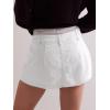 EMMIOL Women Denim Skort Skirt Stretchy Mid Waist Y2K Sexy Mini Skirts Dressy Casual Jean Skorts(White)