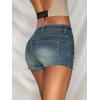 EMMIOL Women Sexy Jean Shorts Low Waisted Stretchy Y2K Denim Shorts Summer Trendy Jorts(Vintage Blue-041)