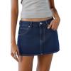EMMIOL Women Denim Skort Skirt Stretchy Mid Waist Y2K Sexy Mini Skirts Dressy Casual Jean Skorts(Deep Blue)