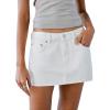 EMMIOL Women Denim Skort Skirt Stretchy Mid Waist Y2K Sexy Mini Skirts Dressy Casual Jean Skorts(White)