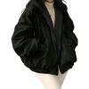 EMMIOL Womens Winter Coats Hooded Fleece Puffer Reversible Long Sleeve Oversized Full Zipper Warm Jackets(Grey)