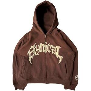 EMMIOL Balaclava Full Zip Hoodie With Built-In Wind Proof Mask Long Sleeve Pullover Sweatshirt With Pocket(B-coffee)