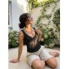 EMMIOL Womens V Neck Ribbed Crop Tank Tops Sleeveless Ruched Going Out Y2K Sexy Top Summer Outfits(Black Floral)