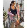 EMMIOL Womens V Neck Ribbed Crop Tank Tops Sleeveless Ruched Going Out Y2K Sexy Top Summer Outfits(Dark Blue Floral)