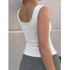 EMMIOL Womens V Neck Ribbed Crop Tank Tops Sleeveless Ruched Going Out Y2K Sexy Top Summer Outfits(White Floral)