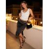EMMIOL Womens V Neck Ribbed Crop Tank Tops Sleeveless Ruched Going Out Y2K Sexy Top Summer Outfits(White Floral)