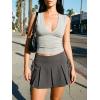 Women Deep V Neck Tops Sexy Sleeveless Crop Top Stretchy Trendy Going Out Tank Top Cute Summer Clothes(Grey)