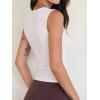 Women Deep V Neck Tops Sexy Sleeveless Crop Top Stretchy Trendy Going Out Tank Top Cute Summer Clothes(White-polka Dots)
