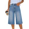 EMMIOL Women Baggy Jorts Y2k Wide Leg Denim Shorts Casual Knee Length Jean Jorts with Pockets 2025 Trendy Streetwear(216-sky Blue)