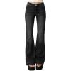 EMMIOL Women’s Flare Jeans Y2k 90s Bootcut Mid-Low Rise Vintage Denim Pants Bell Bottoms Streetwear(Black-007)