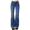 EMMIOL Women’s Flare Jeans Y2k 90s Bootcut Mid-Low Rise Vintage Denim Pants Bell Bottoms Streetwear(Dark Blue-007)