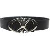 EMMIOL Y2K Women Belts for Jeans, Ladies Leather Belt Trendy Goth Star with Silvery Buckle, Waist Belt Punk for Dress(Black-moon Star)