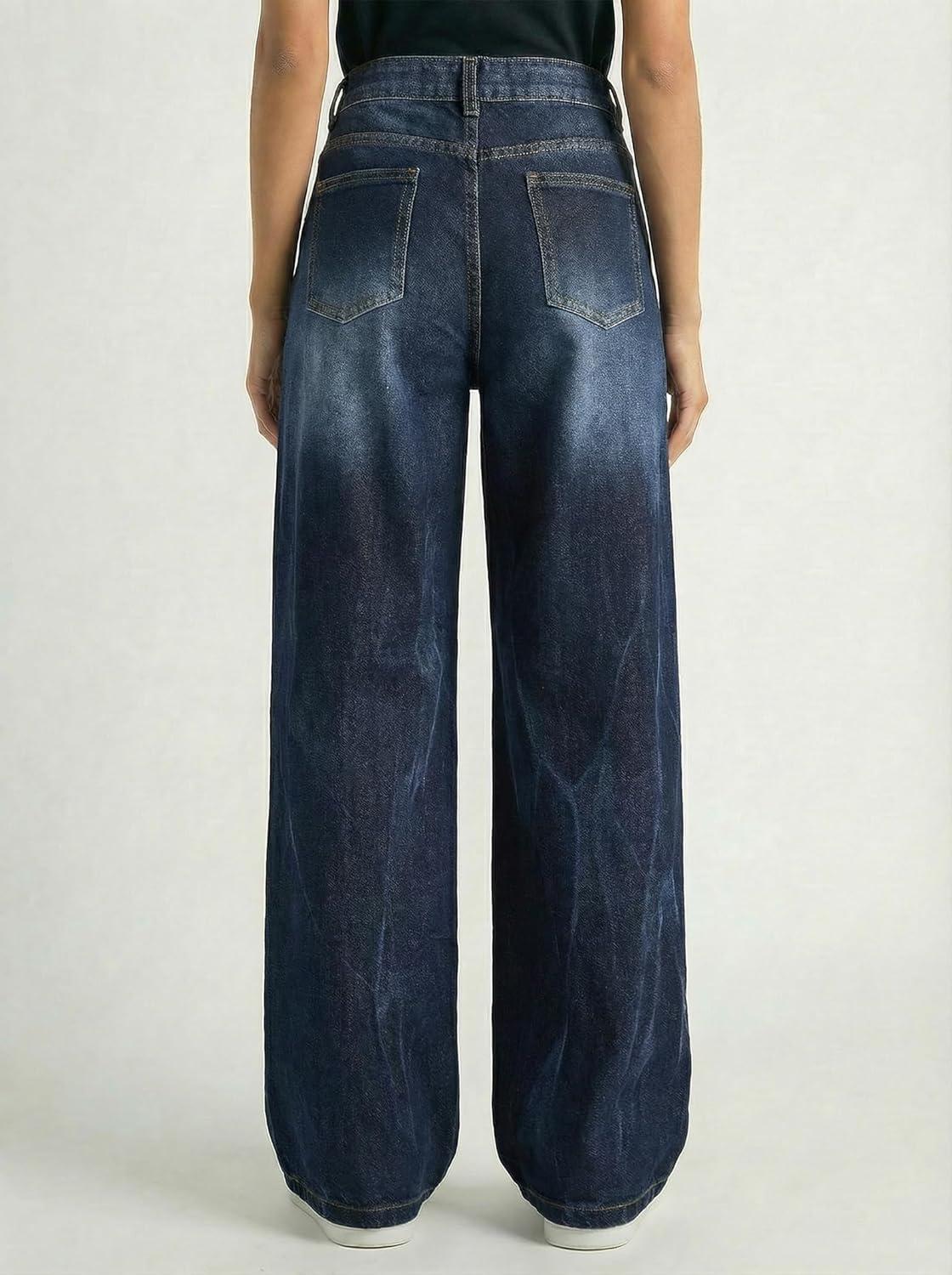 image:imageEMMIOL Baggy Jeans for Women Mid Rise Wide Leg Jeans Plus Size Boyfriends Denim Pants Y2K Vintage Style BacktoSchool OutfitL