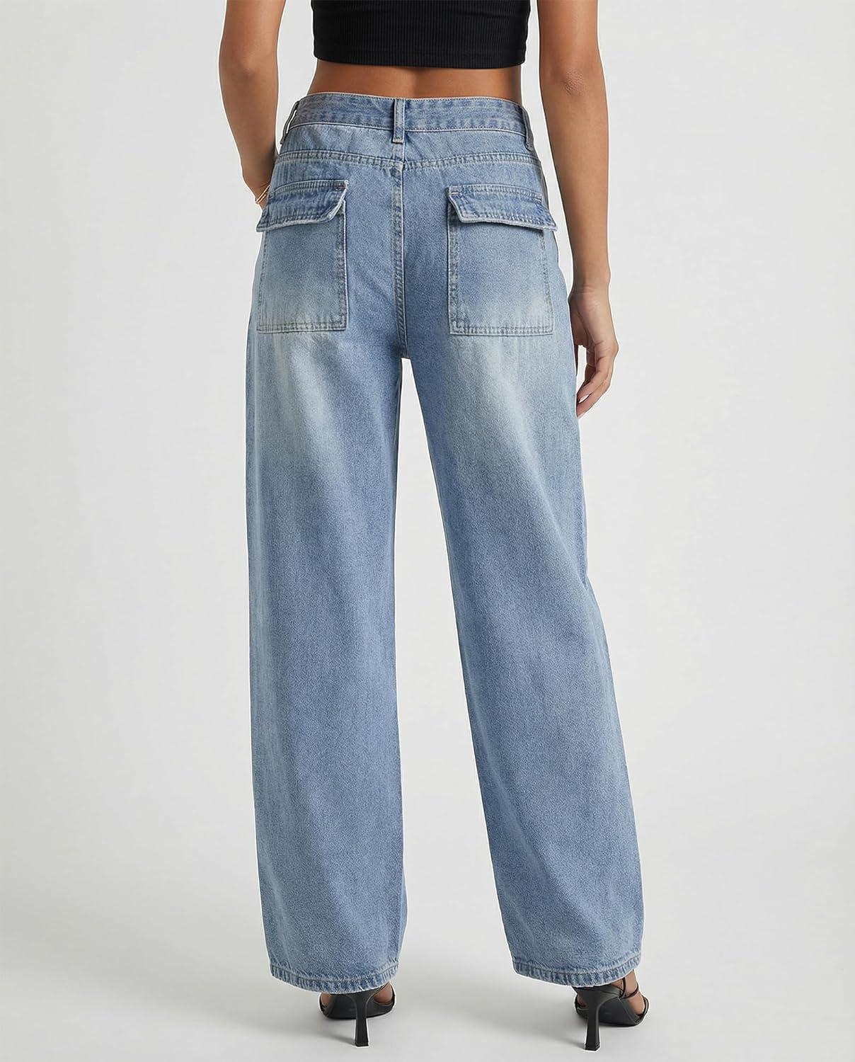 image:imageEMMIOL Baggy Jeans for Women Wide Leg Jeans Plus Size Boyfriends Denim Pants Y2K Vintage Style