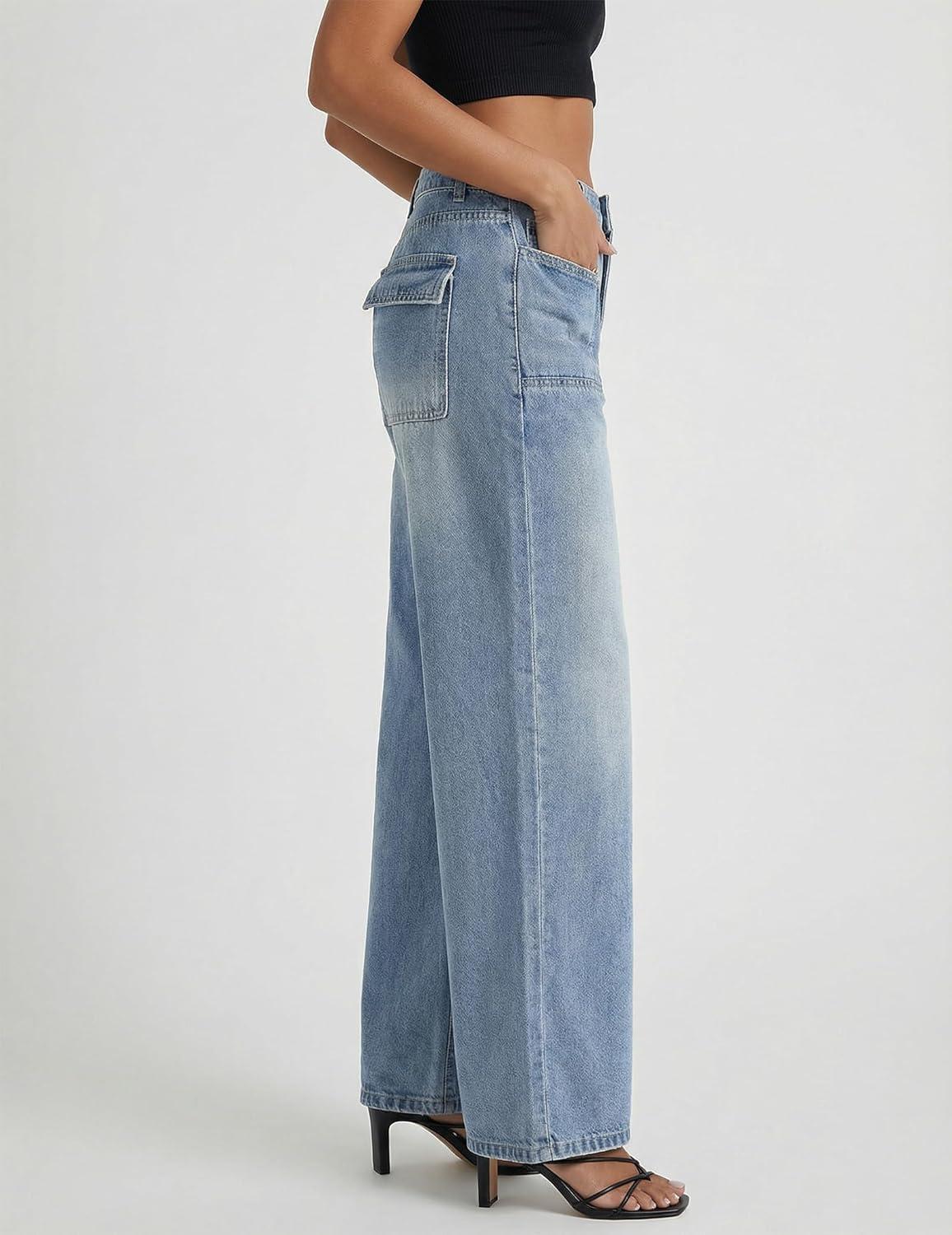 image:imageEMMIOL Baggy Jeans for Women Wide Leg Jeans Plus Size Boyfriends Denim Pants Y2K Vintage Style