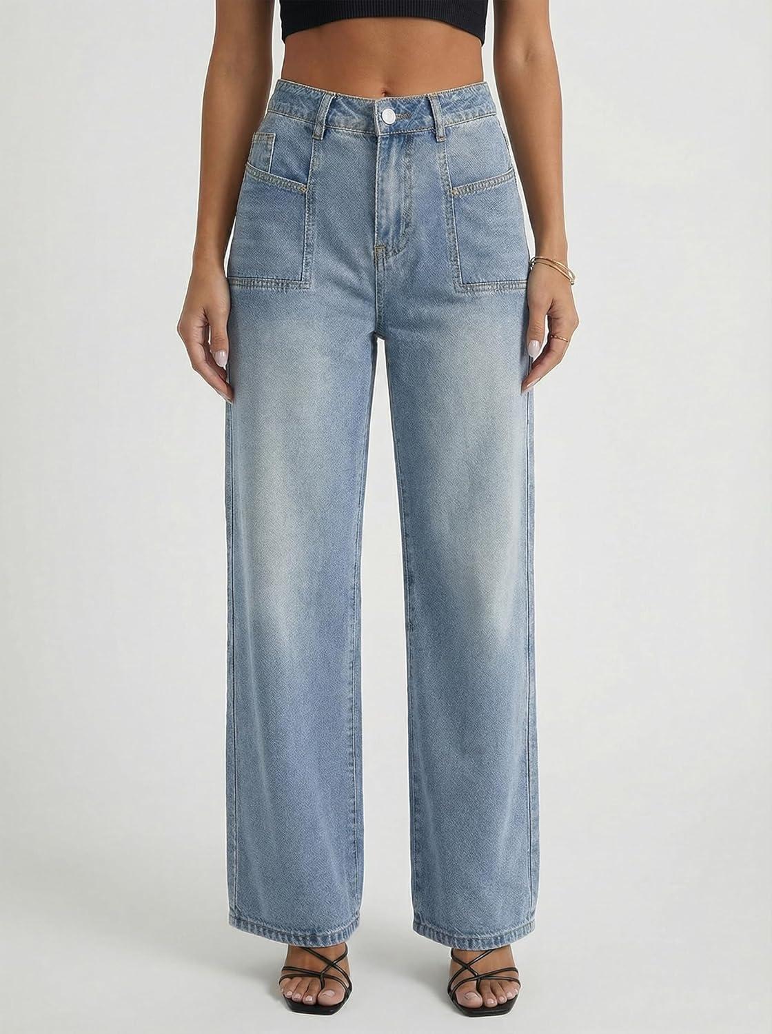 image:imageEMMIOL Baggy Jeans for Women Wide Leg Jeans Plus Size Boyfriends Denim Pants Y2K Vintage Style