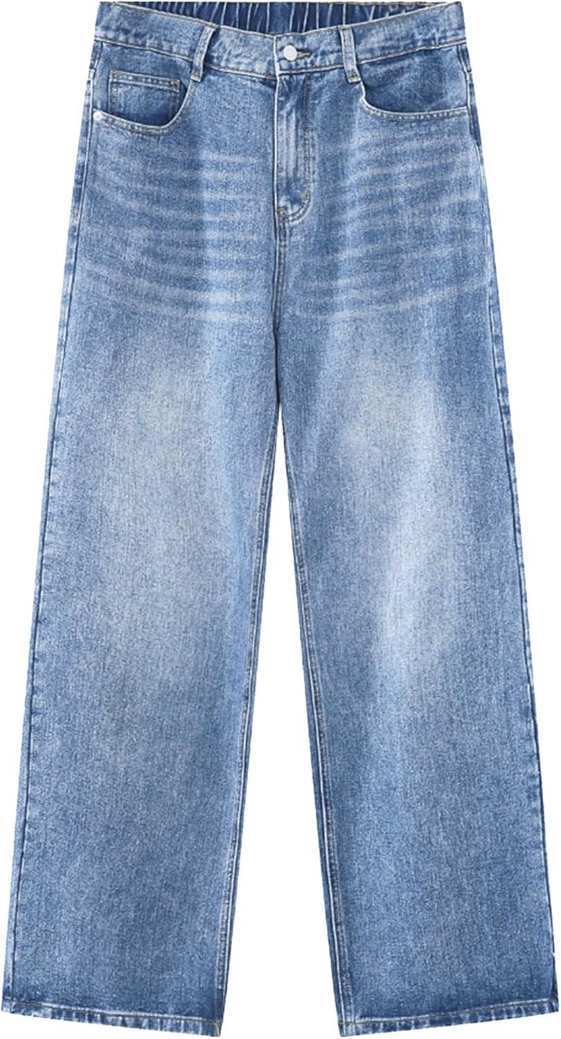 image:imageEMMIOL Mens Baggy Jeans Wide Leg Loose Fit Straight Leg Fit Y2k Denim Pants Mid Rise Streetwear 90s JncoBlue 1