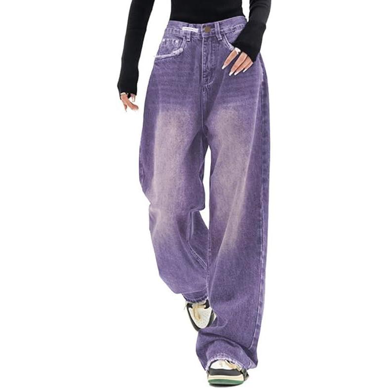 image:imageEMMIOL Jeans for Women Wide Leg Baggy Jeans Y2K Casual Loose Boyfriends Trousers Vintage StreetwearA206purple