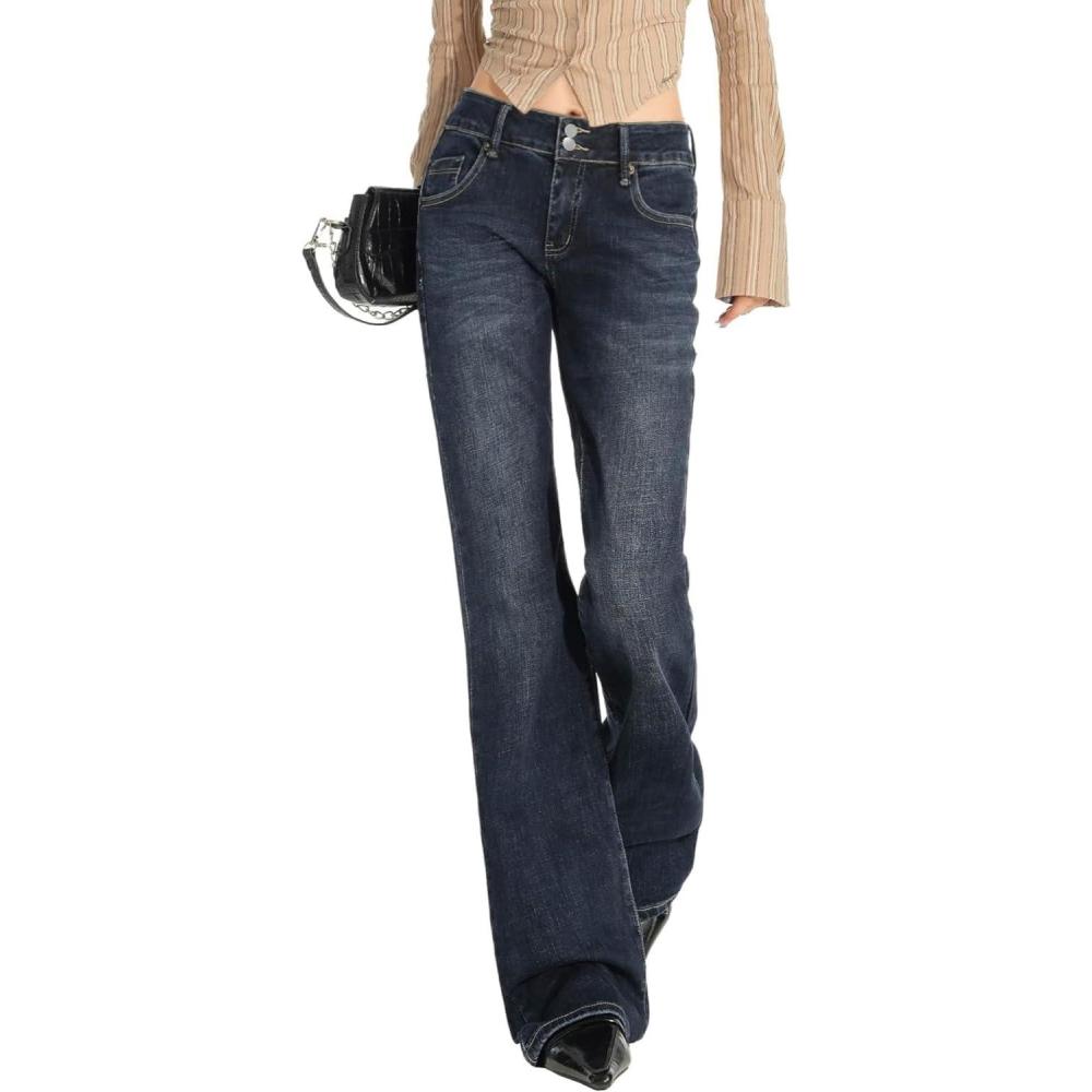 image:imageEMMIOL Womens MidRise Flare JeansBlue