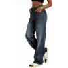EMMIOL Baggy Jeans for Women, Mid Rise Wide Leg Jeans Plus Size Boyfriends Denim Pants, Y2K Vintage Style, Back-to-School Outfit，L