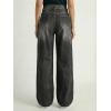 EMMIOL Baggy Jeans for Women, Mid Rise Wide Leg Jeans Plus Size Boyfriends Denim Pants, Y2K Vintage Style, Back-to-School Outfit，M B-Black