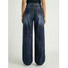 EMMIOL Baggy Jeans for Women, Mid Rise Wide Leg Jeans Plus Size Boyfriends Denim Pants, Y2K Vintage Style, Back-to-School Outfit，XXL