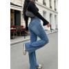 EMMIOL Bootcut Jeans for Women Stretchy Mid-High Rise Denim Flare Jeans Pants Seamed Front Loose Straight Leg Clothing