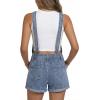 EMMIOL Denim Overalls Shorts for Women,Y2k Vintage Jean Shortalls 90s Style Bib Jumpsiut,Loose Fit Cuffed Hem Rompers(Blue)