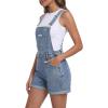 EMMIOL Denim Overalls Shorts for Women,Y2k Vintage Jean Shortalls 90s Style Bib Jumpsiut,Loose Fit Cuffed Hem Rompers(Blue)