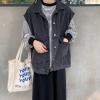 EMMIOL Denim Vest Women, Baggy Oversized Streetwear Jean Vest Top with Pockets, Vintage Y2k Sleeveless Jacket, 2025 Womens Trendy,Black,2XL