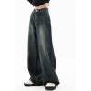EMMIOL Jeans for Women Wide Leg Baggy Jeans Y2K Casual Loose Boyfriends Trousers Vintage Streetwear(A014-black)