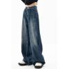 EMMIOL Jeans for Women Wide Leg Baggy Jeans Y2K Casual Loose Boyfriends Trousers Vintage Streetwear(A014-dark Blue)