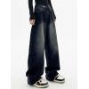 EMMIOL Jeans for Women Wide Leg Baggy Jeans Y2K Casual Loose Boyfriends Trousers Vintage Streetwear(A206-blue)