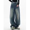 EMMIOL Jeans for Women Wide Leg Baggy Jeans Y2K Casual Loose Boyfriends Trousers Vintage Streetwear(A206-dark Blue)