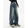 EMMIOL Jeans for Women Wide Leg Baggy Jeans Y2K Casual Loose Boyfriends Trousers Vintage Streetwear(A206-dark Blue)