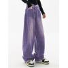 EMMIOL Jeans for Women Wide Leg Baggy Jeans Y2K Casual Loose Boyfriends Trousers Vintage Streetwear(A206-purple)