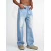 EMMIOL Mens Baggy Jeans Wide Leg, Loose Fit Straight Leg Fit Y2k Denim Pants Mid Rise Streetwear 90s Jnco(Blue 2)