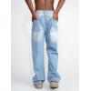 EMMIOL Mens Baggy Jeans Wide Leg, Loose Fit Straight Leg Fit Y2k Denim Pants Mid Rise Streetwear 90s Jnco(Blue 2)