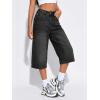 EMMIOL Women Baggy Jorts Y2k Wide Leg Denim Shorts Casual Knee Length Jean Jorts with Pockets 2026 Trendy Streetwear(216-charcoal Gray)