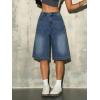 EMMIOL Women Baggy Jorts Y2k Wide Leg Denim Shorts Casual Knee Length Jean Jorts with Pockets 2026 Trendy Streetwear(Dark Blue)