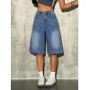 EMMIOL Women Baggy Jorts Y2k Wide Leg Denim Shorts Casual Knee Length Jean Jorts with Pockets 2026 Trendy Streetwear(Light Blue)
