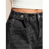 EMMIOL Women Jeans Shorts Summer Mid Rise Sexy Stretchy Denim Hot Pants with Adjustable Waist Trendy(Black)