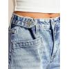 EMMIOL Women Jeans Shorts Summer Mid Rise Sexy Stretchy Denim Hot Pants with Adjustable Waist Trendy(Light Blue)