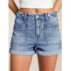 EMMIOL Women Jeans Shorts Summer Mid Rise Sexy Stretchy Denim Hot Pants with Adjustable Waist Trendy(Mid Blue)