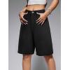 EMMIOL Women Jorts Shorts Wide Leg Baggy Jeans Mid-Low Waist Y2K Vintage Streetwear Denim