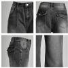 EMMIOL Women’s Flared Jeans Baggy Jeans Y2K Loose Fit Mid-Low Rise Flare Leg Trendy Trousers E-Black